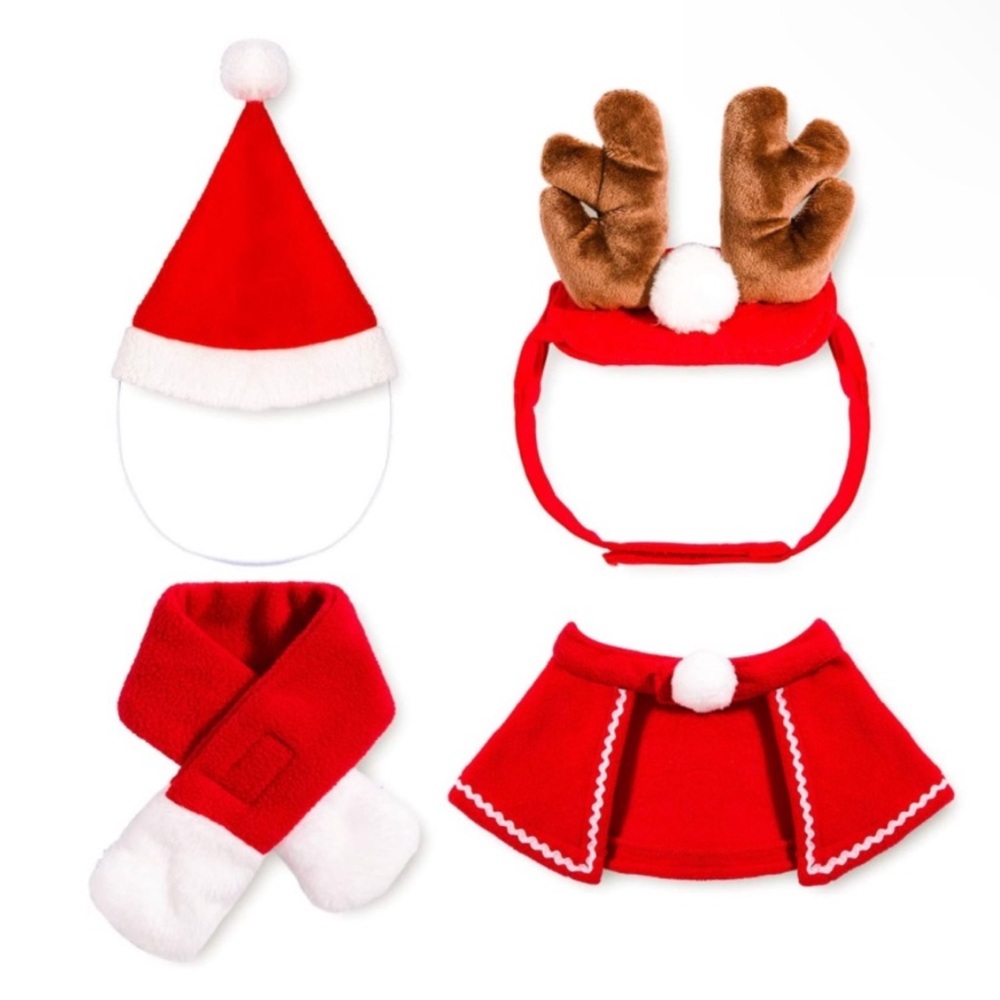 Festive Red and White Cat Holiday Costume Set - Picture 2 of 7